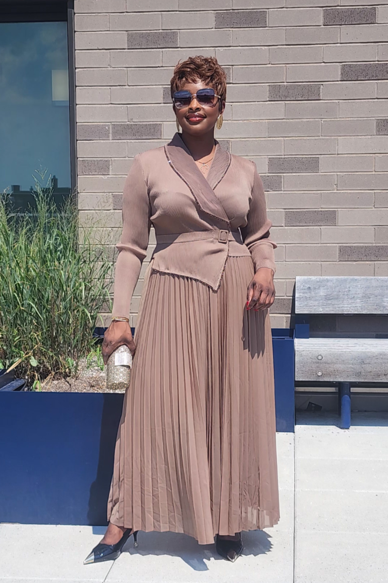 DIVINE FAVOR DRESS/ BROWN