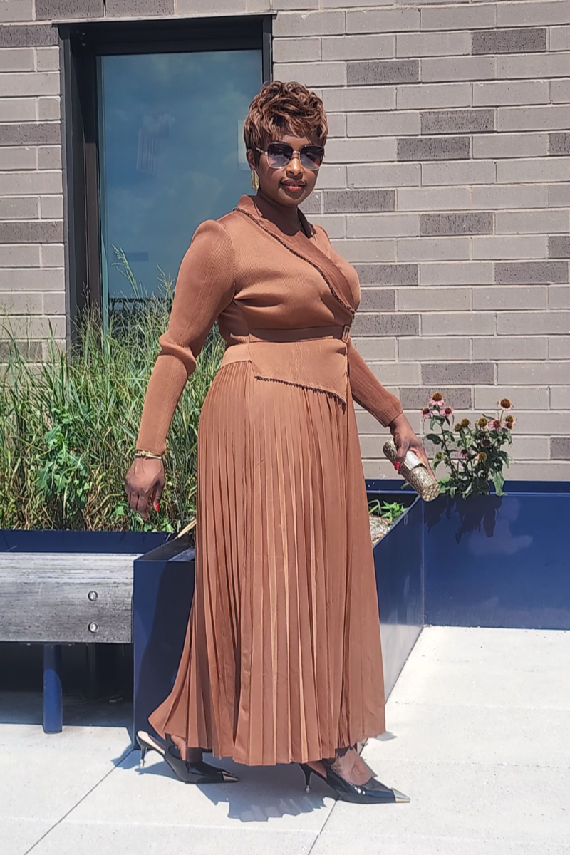 DIVINE FAVOR DRESS/ CARAMEL
