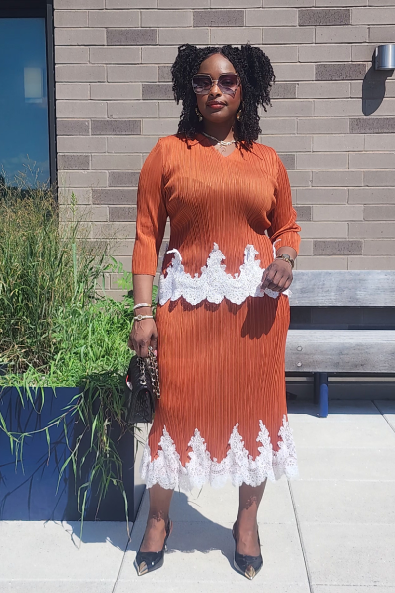 JOY 2PC SKIRT SET/ CARAMEL
