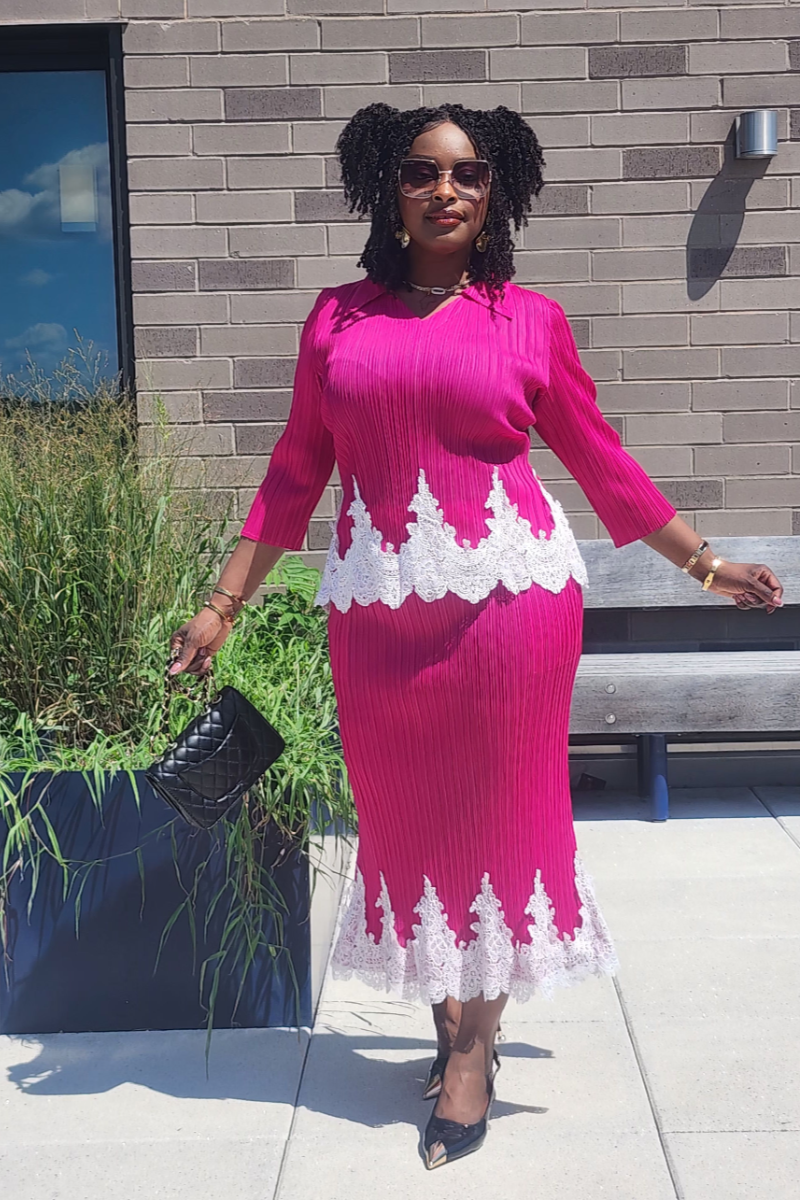 JOY 2PC SKIRT SET/ PINK