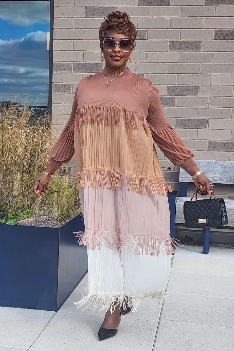 CHARMING DRESS BROWN SHADE