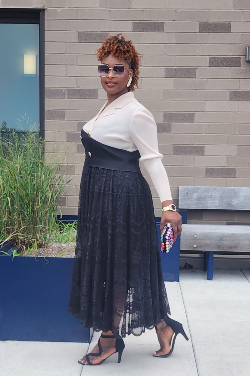 GRACE WALK 1PC DRESS/ BLACK