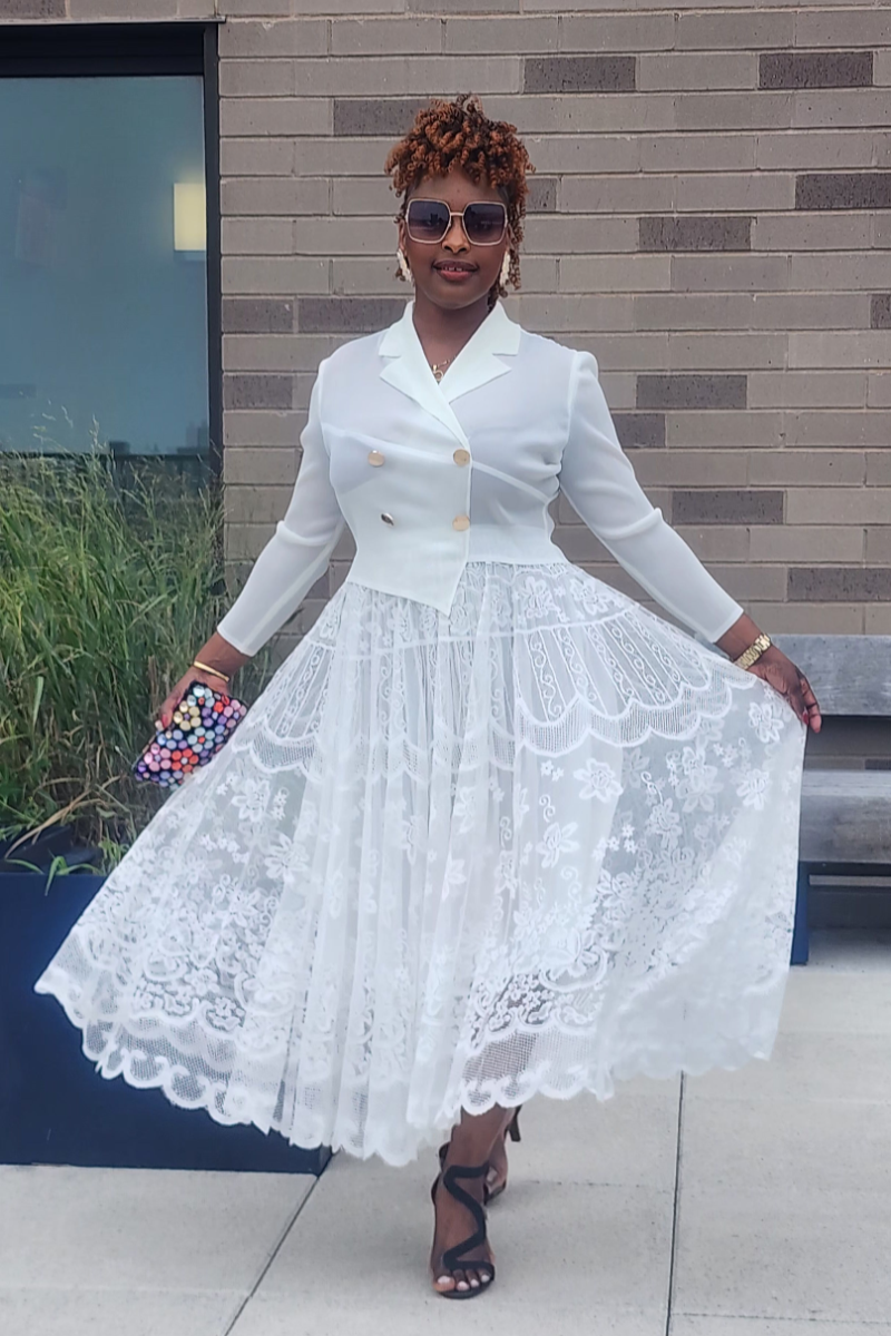 GRACE WALK 1PC DRESS/ WHITE
