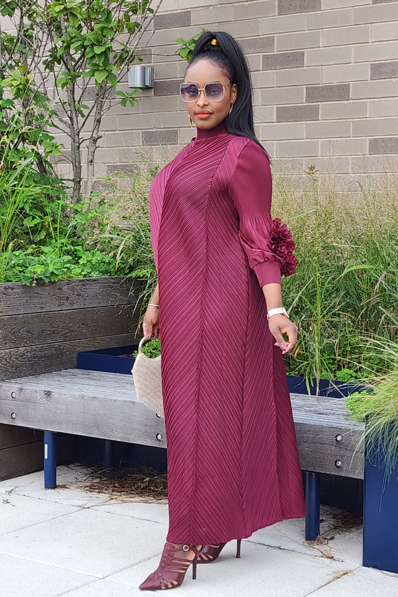 MAJESTY DRESS BURGUNDY