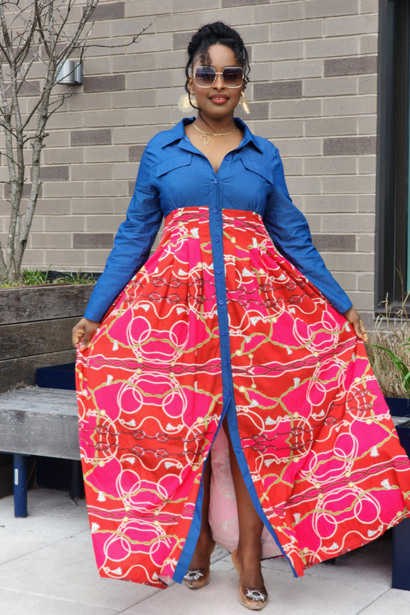 AFRICAN QUEEN MAXI DRESS /RED