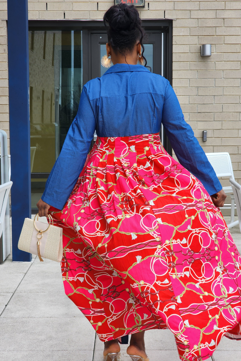 AFRICAN QUEEN MAXI DRESS /RED