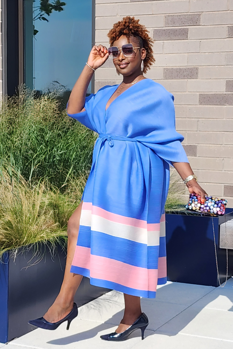 BARBIE KIMONO DRESS BLUE