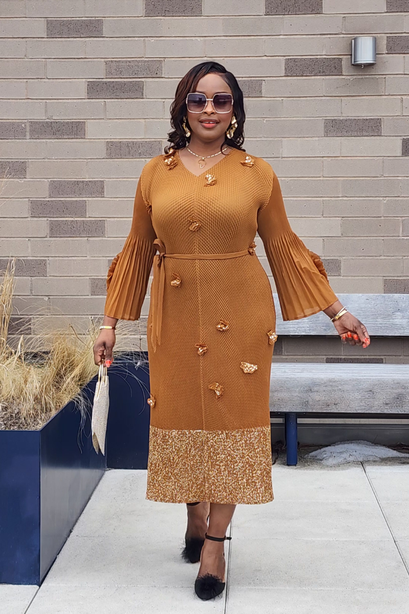 brown dress for christmas CHARISMA DRESS BROWN