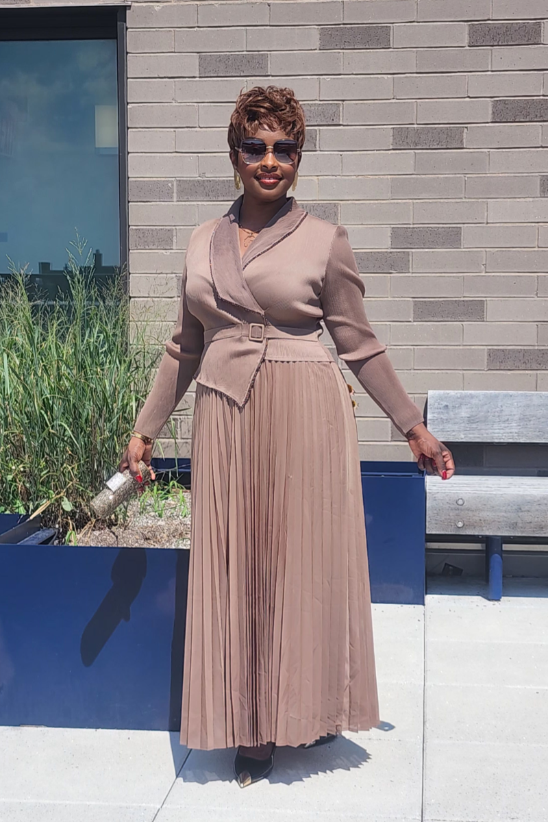 DIVINE FAVOR DRESS/ BROWN