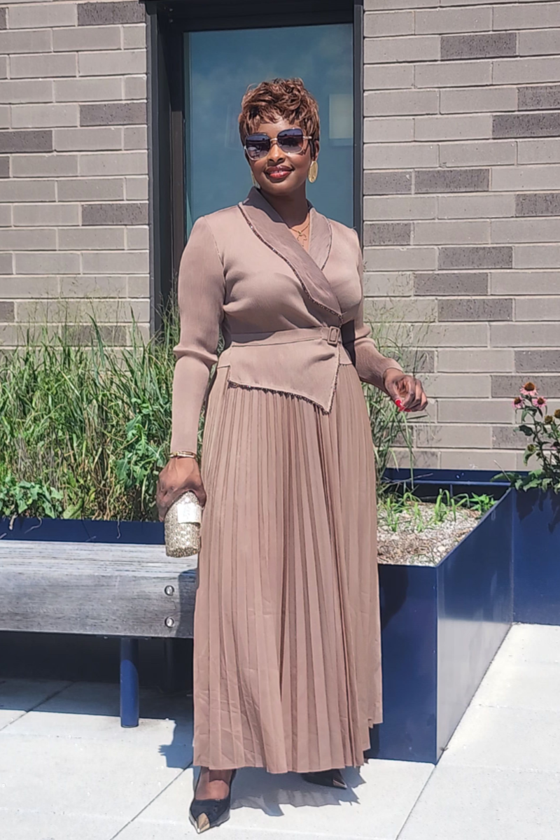 DIVINE FAVOR DRESS/ BROWN