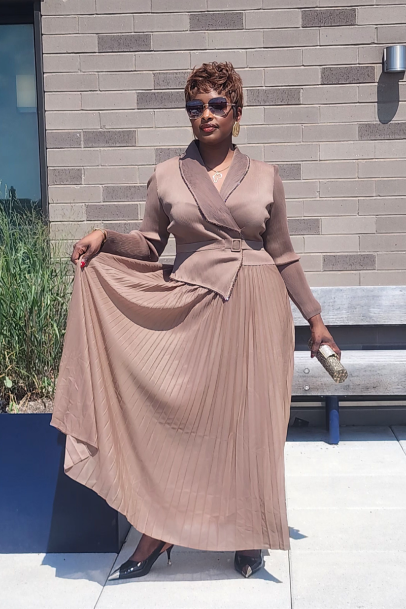 DIVINE FAVOR DRESS/ BROWN
