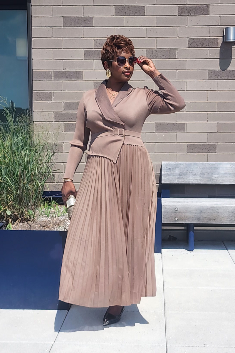 DIVINE FAVOR DRESS/ BROWN