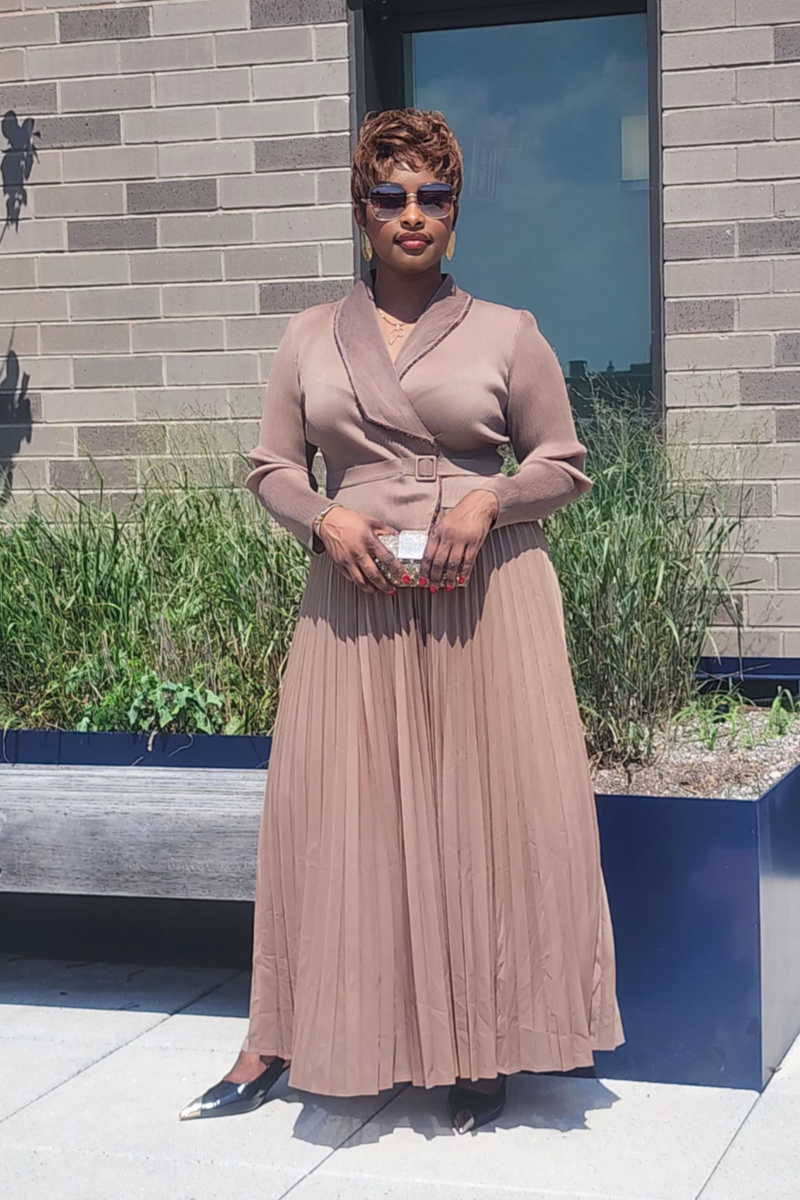 DIVINE FAVOR DRESS/ BROWN