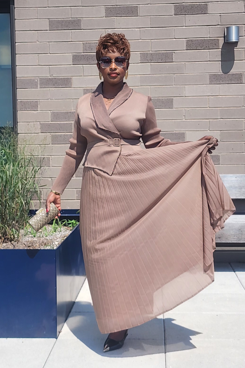 DIVINE FAVOR DRESS/ BROWN