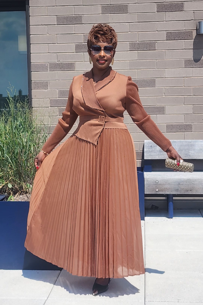 DIVINE FAVOR DRESS/ CARAMEL
