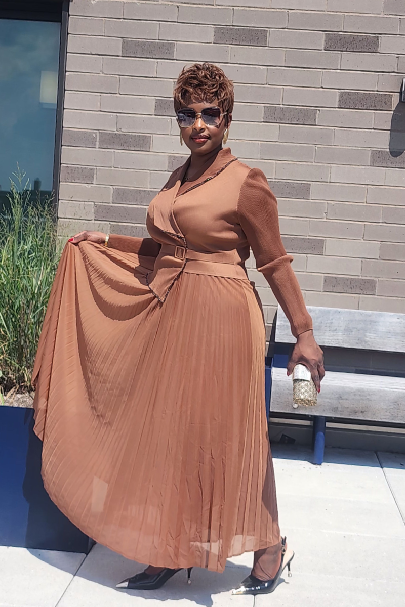 DIVINE FAVOR DRESS/ CARAMEL