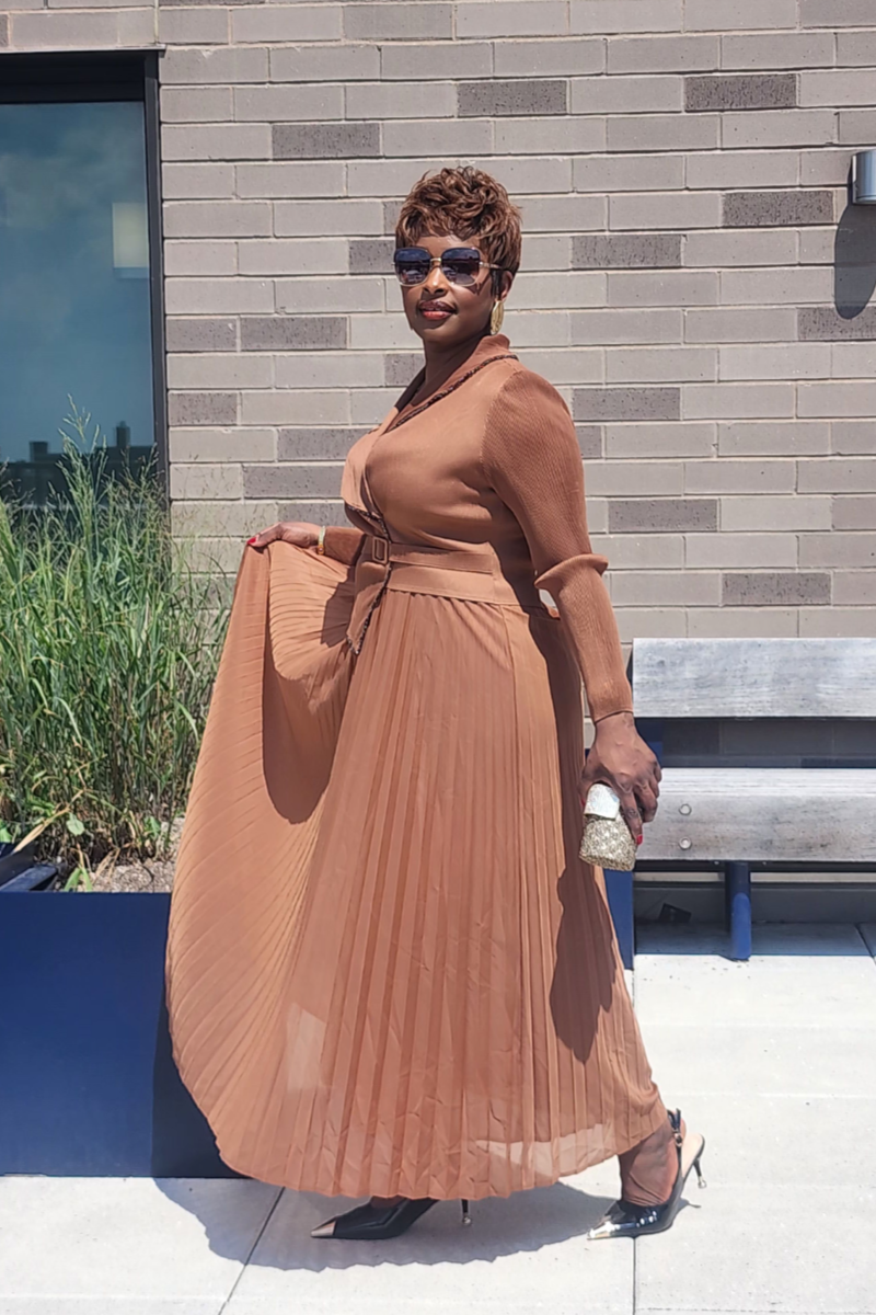 DIVINE FAVOR DRESS/ CARAMEL