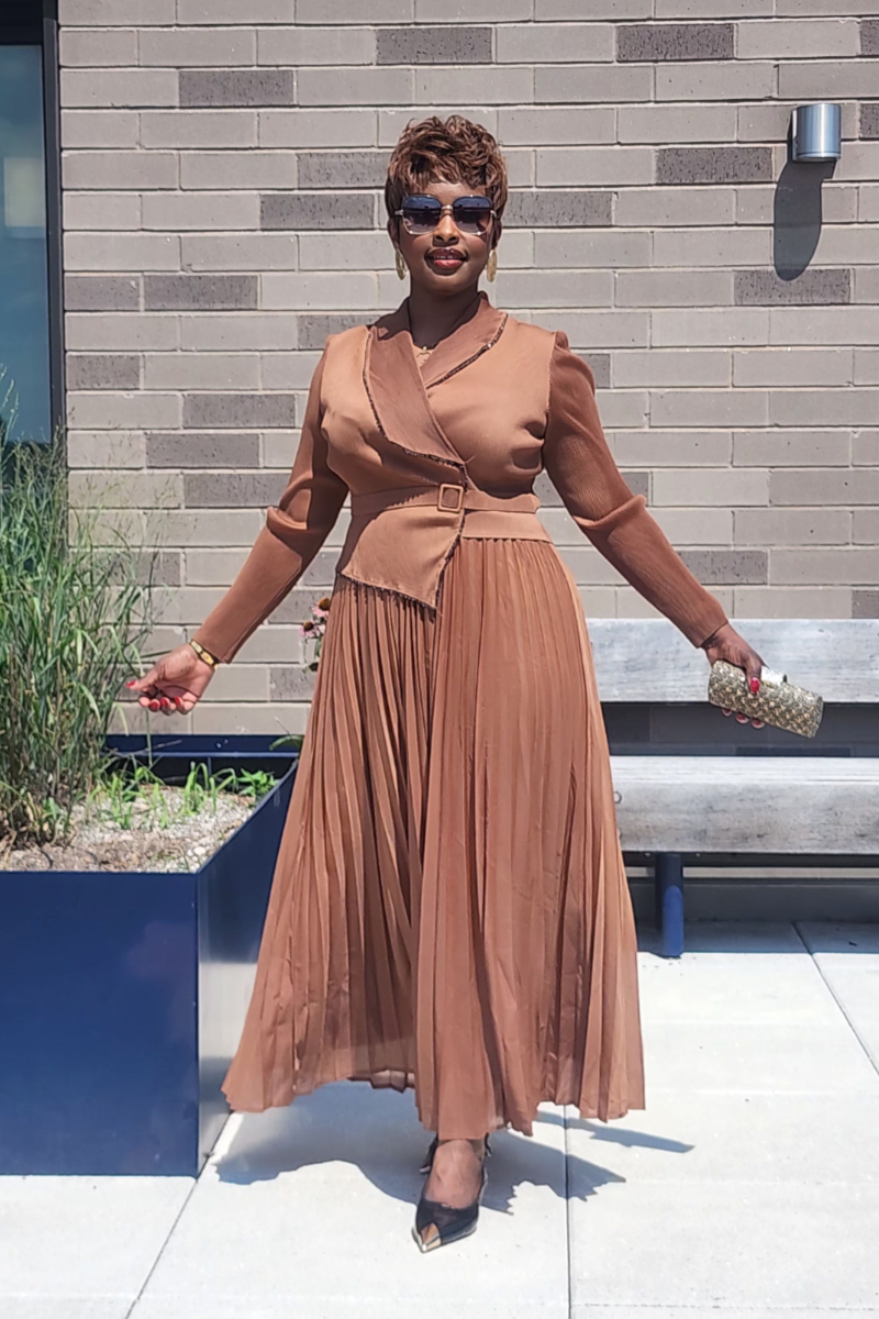 DIVINE FAVOR DRESS/ CARAMEL