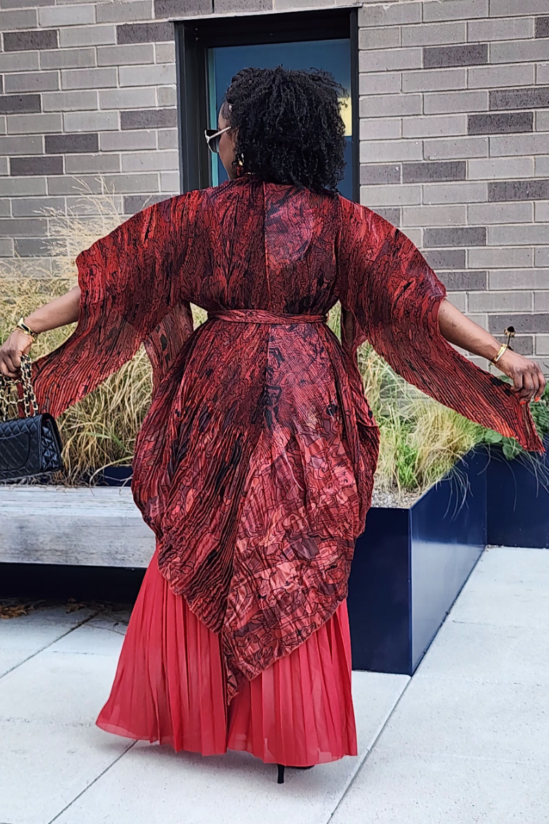 FOLIAGE PANT SET/ RED