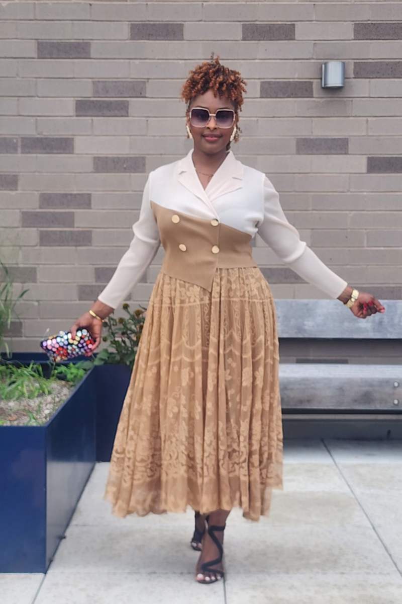 GRACE WALK 1PC DRESS/ COFFEE