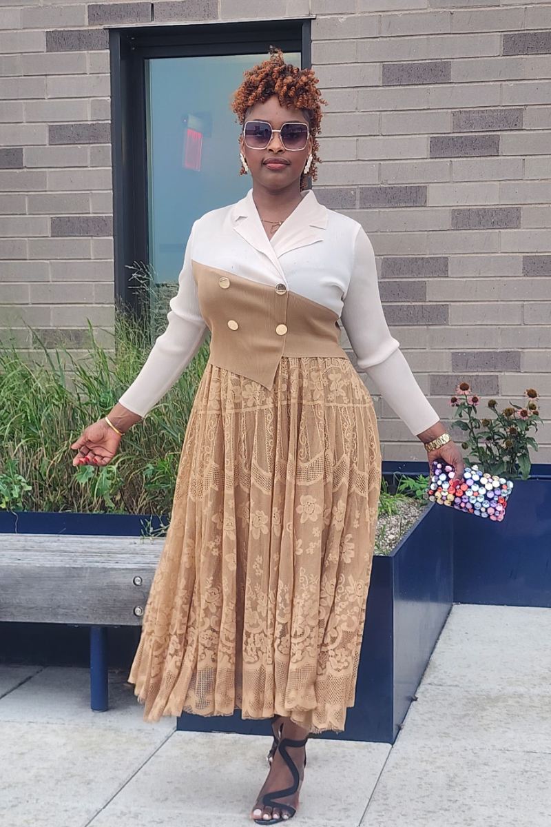 GRACE WALK 1PC DRESS/ COFFEE