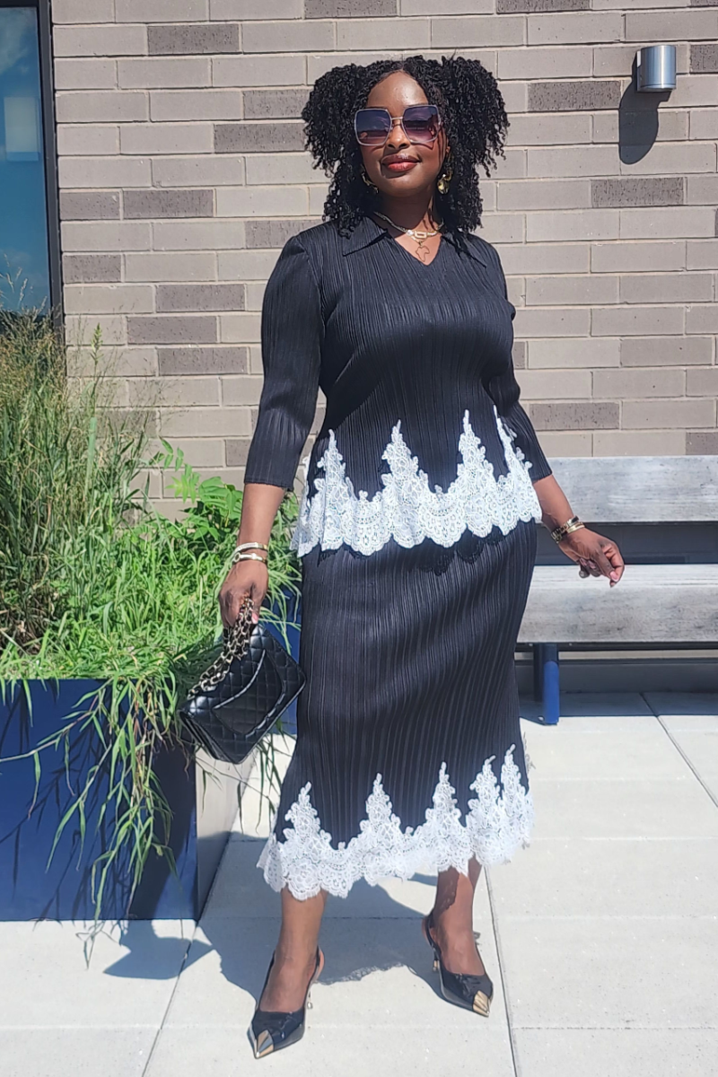 JOY 2PC SKIRT SET/ BLACK