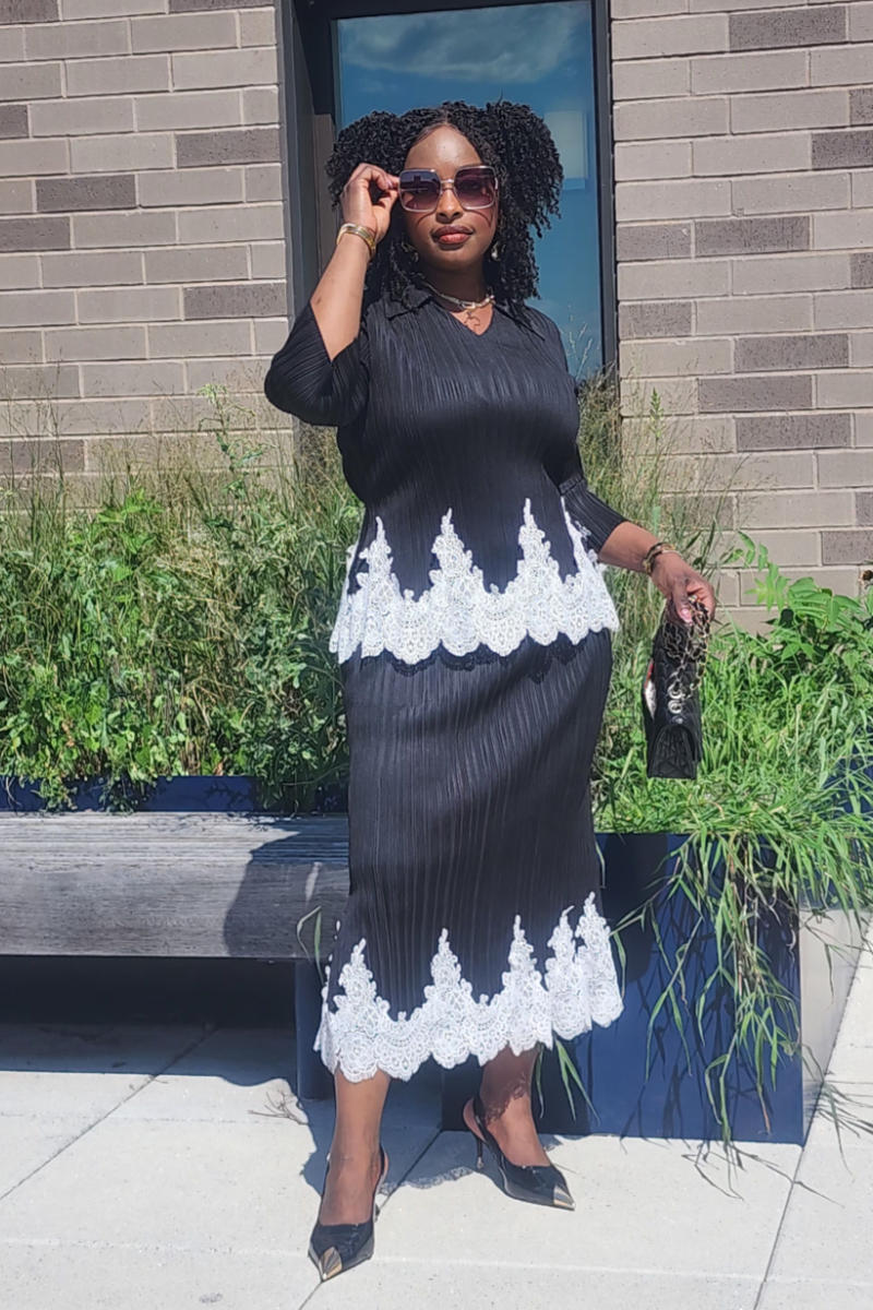 JOY 2PC SKIRT SET/ BLACK