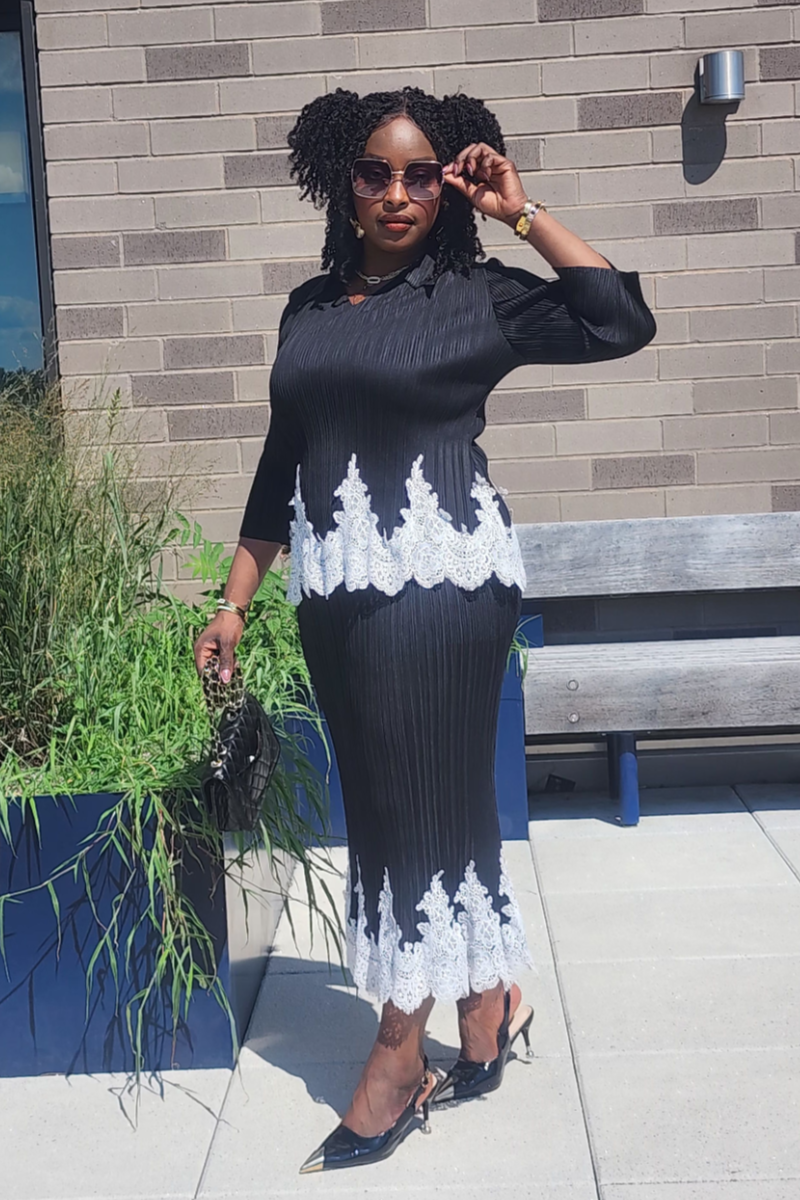 JOY 2PC SKIRT SET/ BLACK