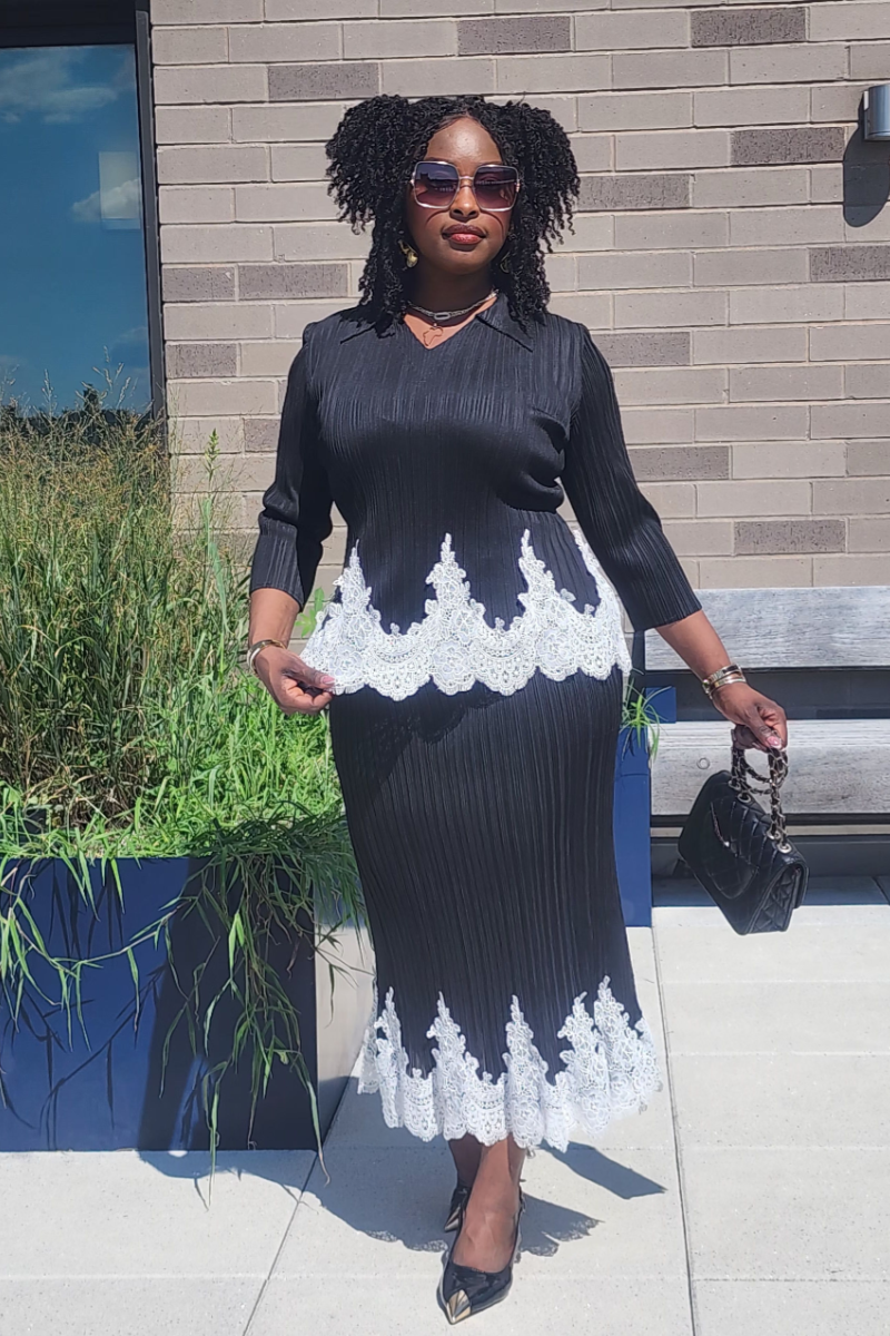 JOY 2PC SKIRT SET/ BLACK
