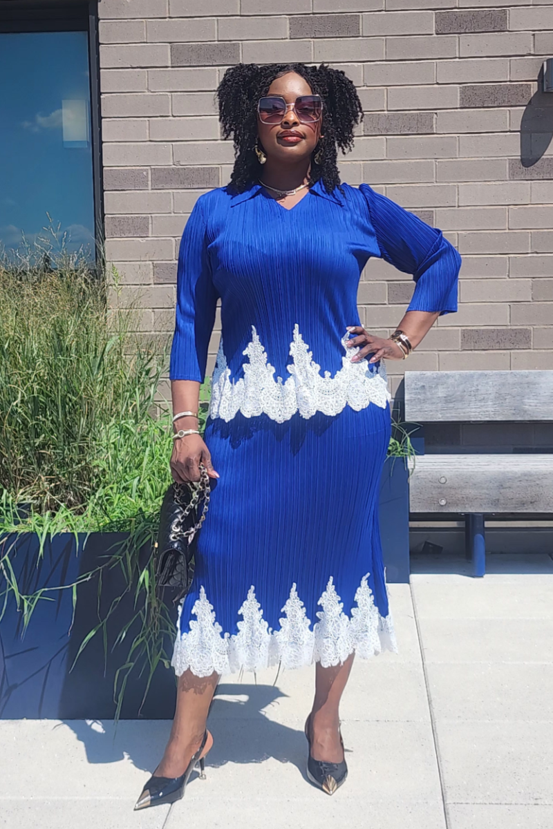 JOY 2PC SKIRT SET/ BLUE