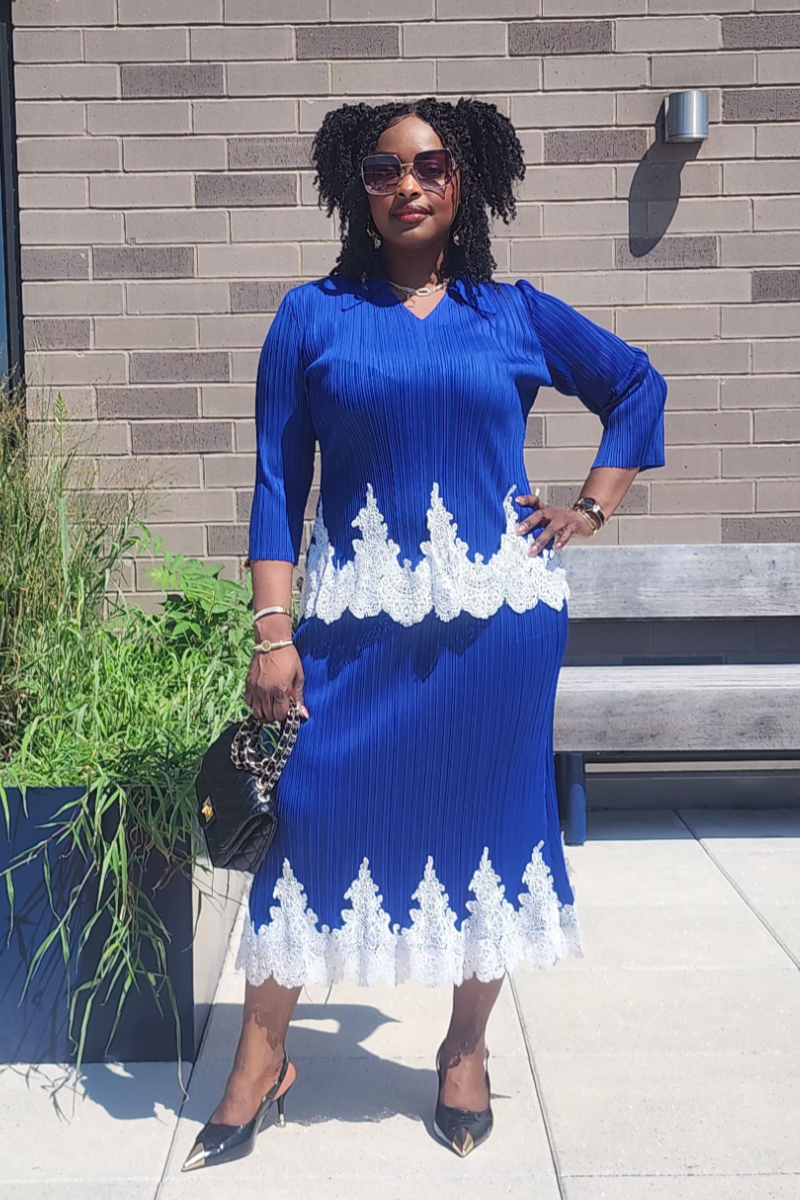 JOY 2PC SKIRT SET/ BLUE