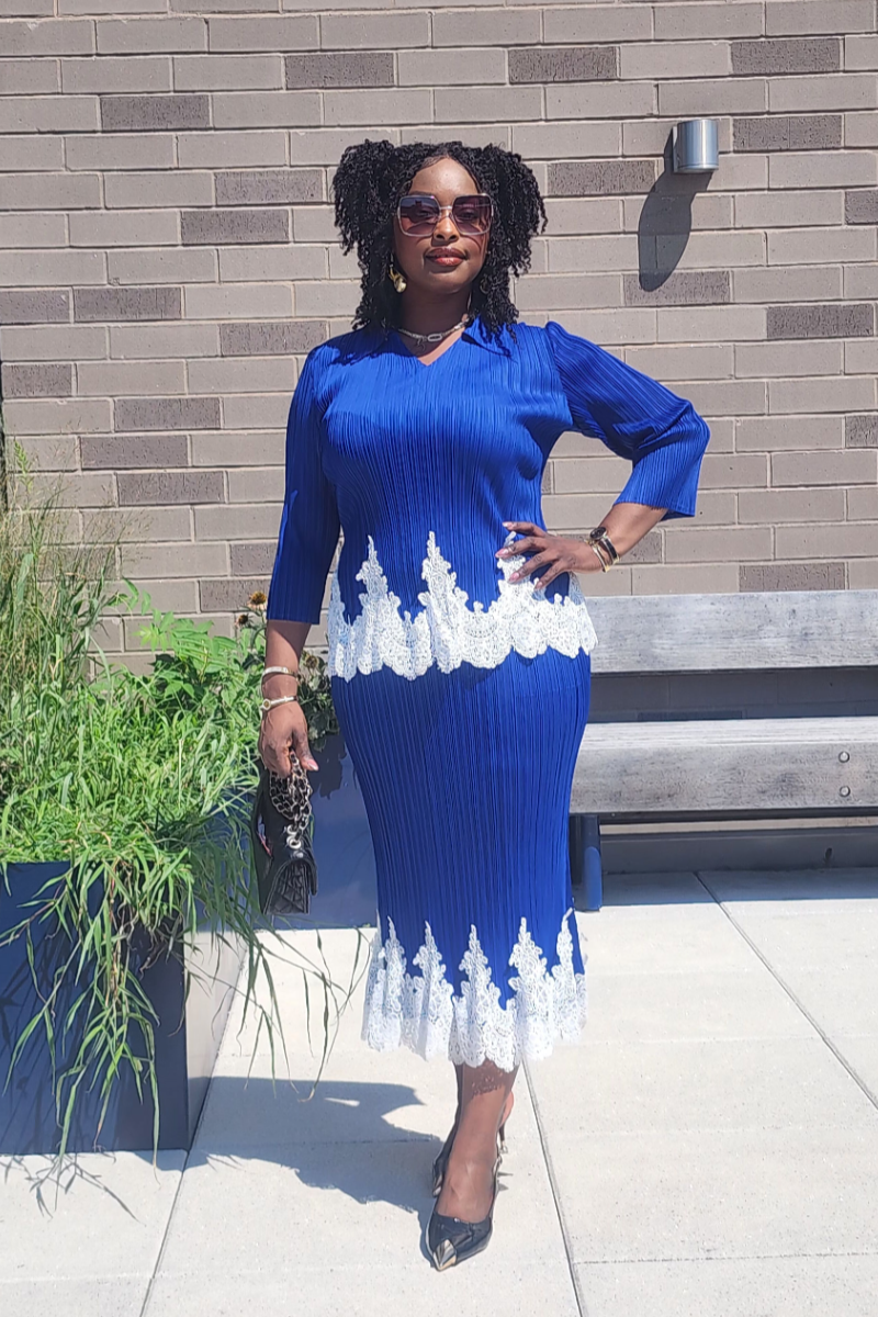 JOY 2PC SKIRT SET/ BLUE