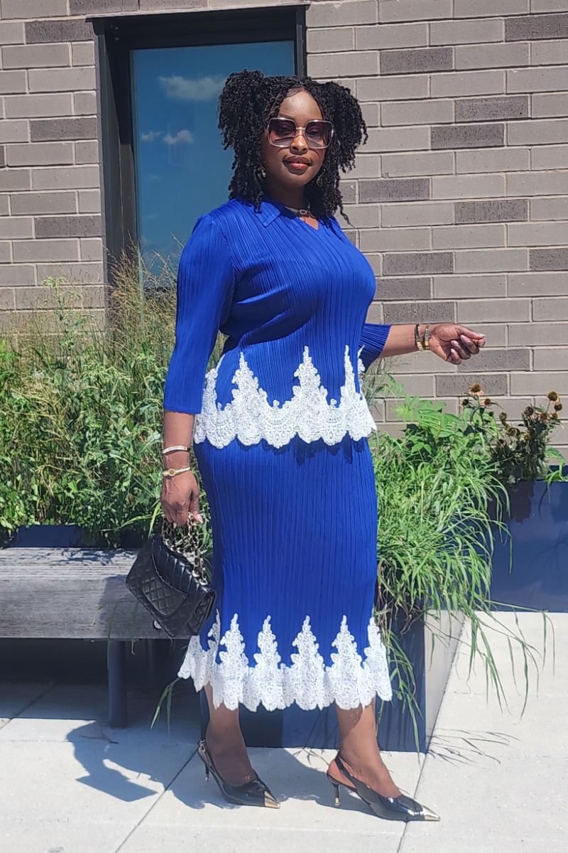 JOY 2PC SKIRT SET/ BLUE