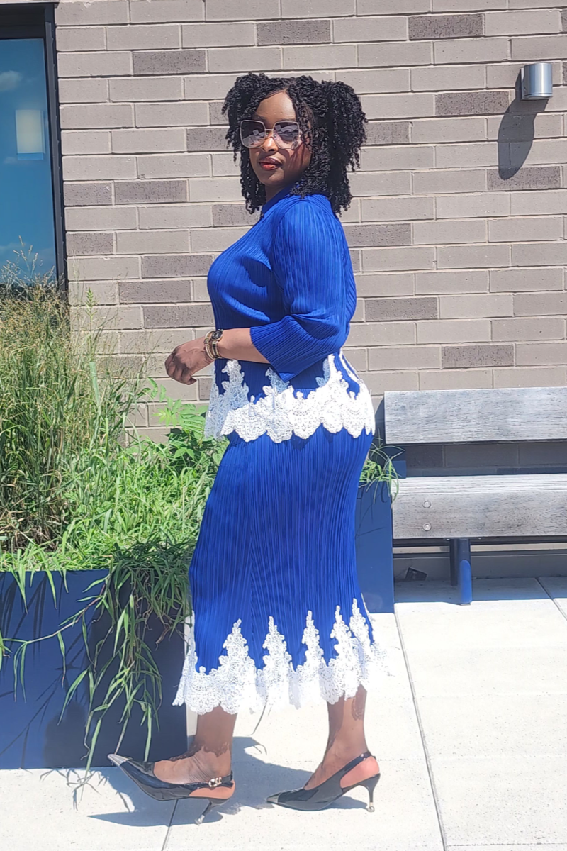 JOY 2PC SKIRT SET/ BLUE