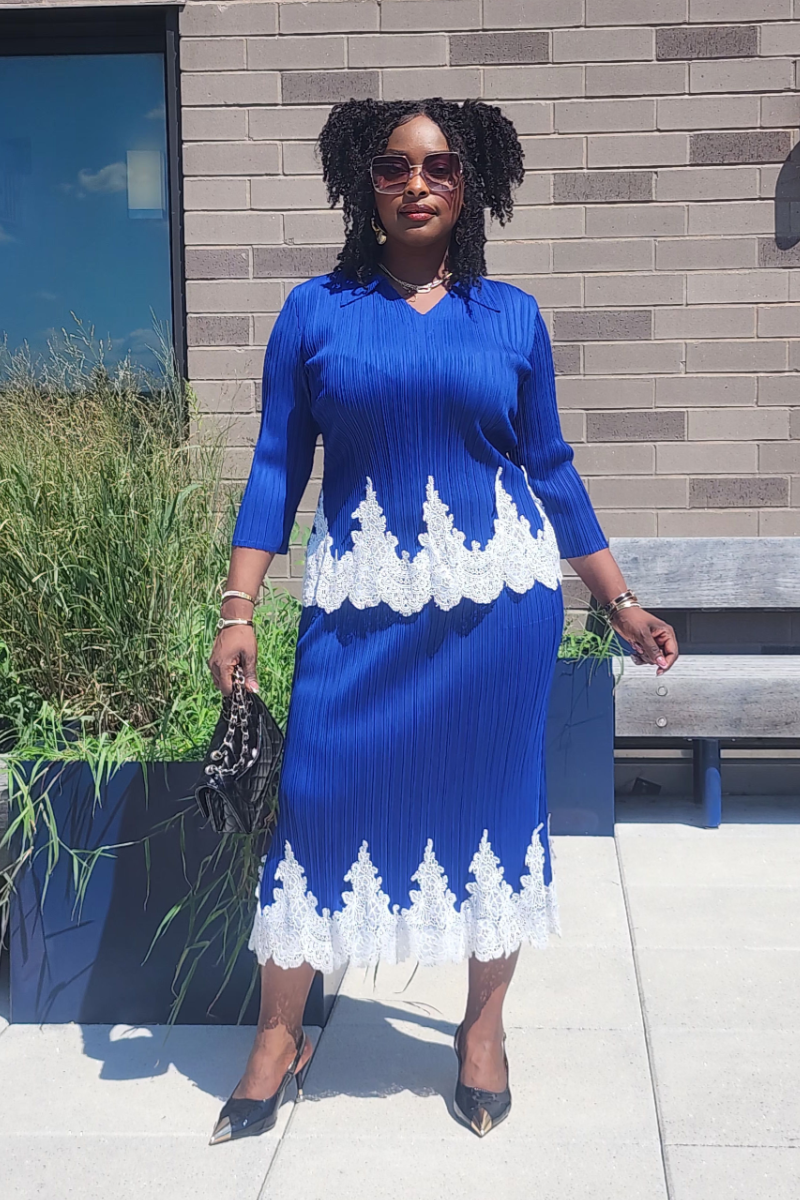 JOY 2PC SKIRT SET/ BLUE