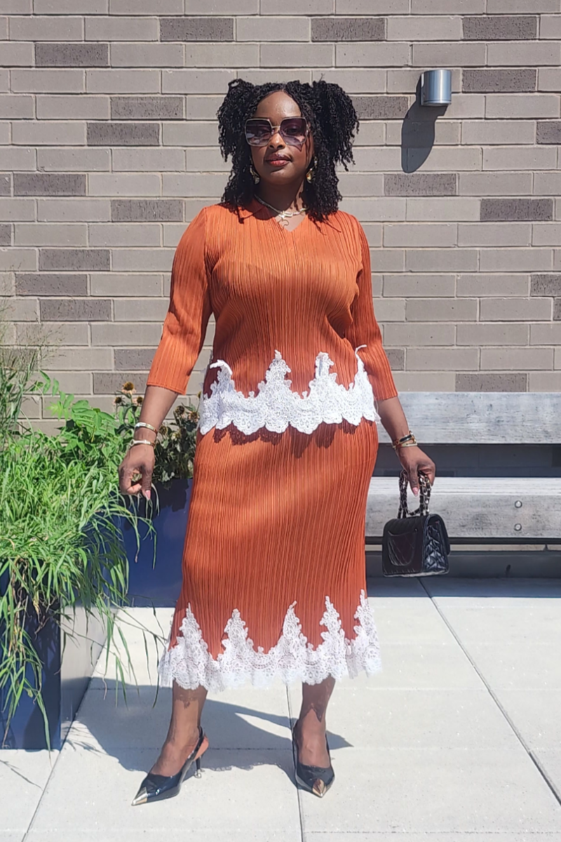 JOY 2PC SKIRT SET/ CARAMEL