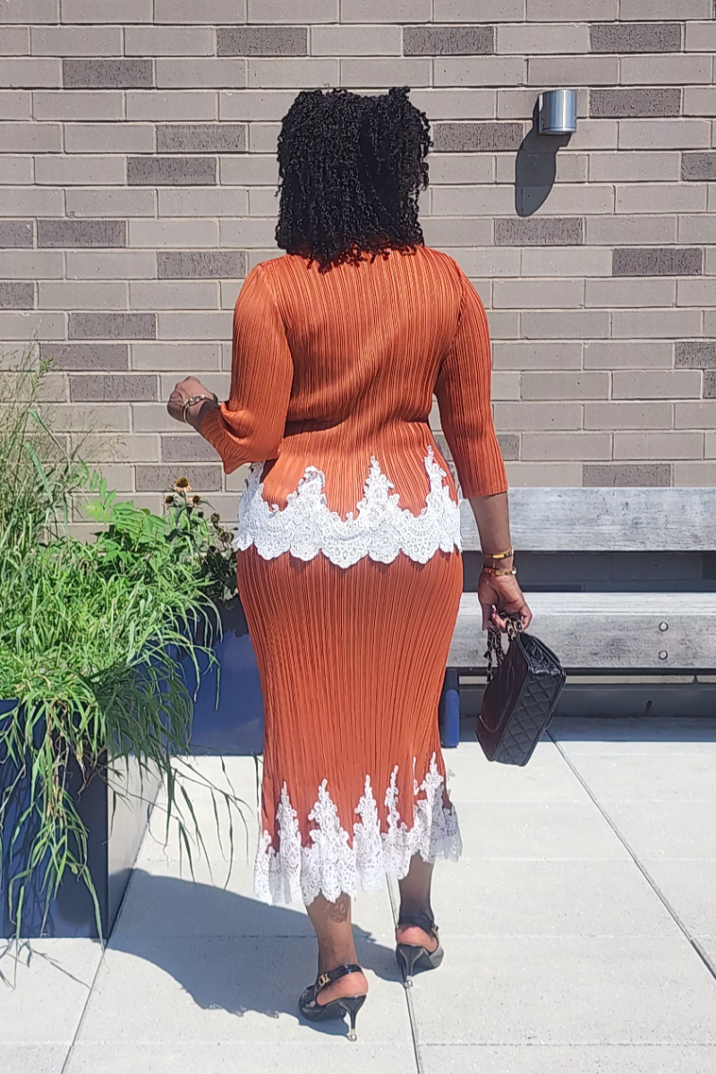 JOY 2PC SKIRT SET/ CARAMEL