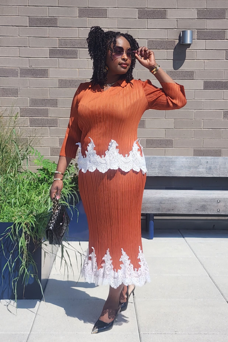 JOY 2PC SKIRT SET/ CARAMEL