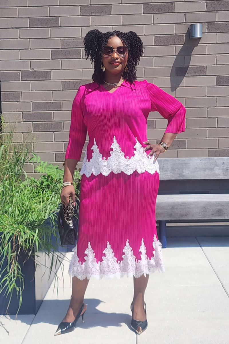 JOY 2PC SKIRT SET/ PINK