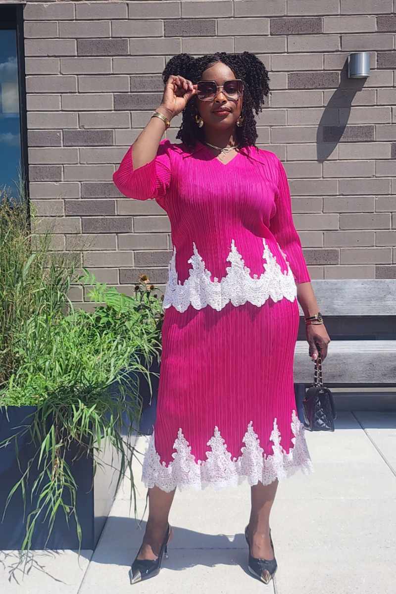 JOY 2PC SKIRT SET/ PINK
