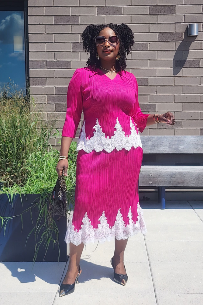 JOY 2PC SKIRT SET/ PINK