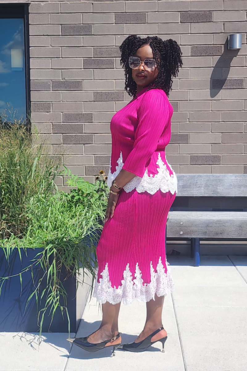 JOY 2PC SKIRT SET/ PINK