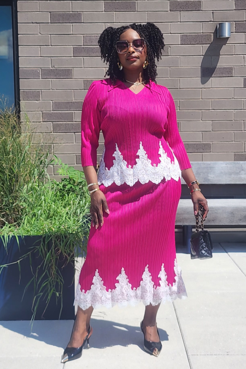 JOY 2PC SKIRT SET/ PINK