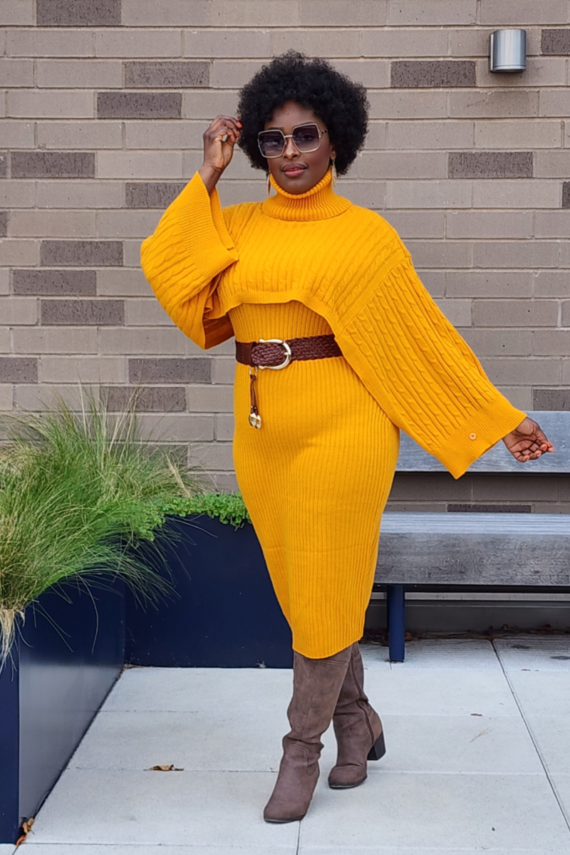 mustard color sweater dress Florence Retrofete It should wrap around the fullest part of your bust LEVEL UP 2PC SET MUSTARD