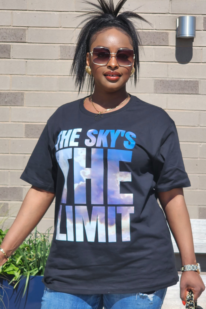 SKY / BLACK TEE UNISEX