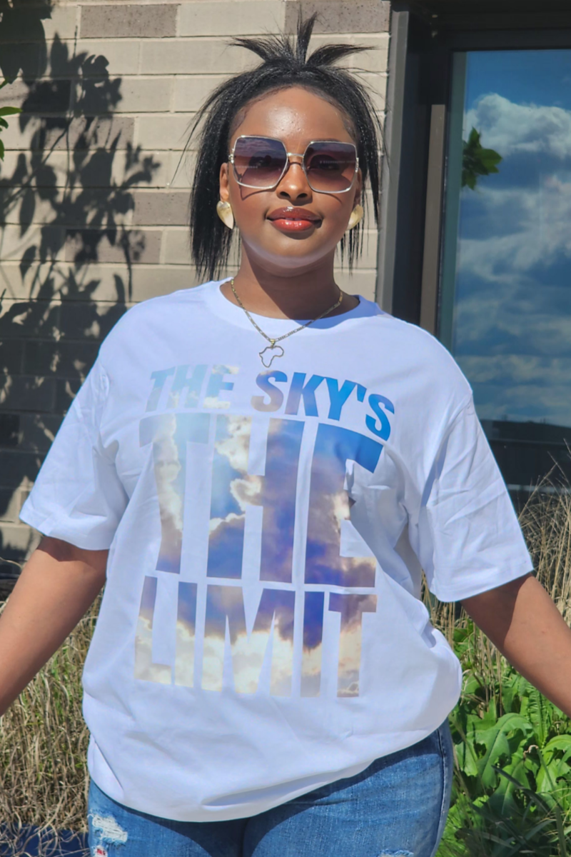 SKY / WHITE TEE UNISEX