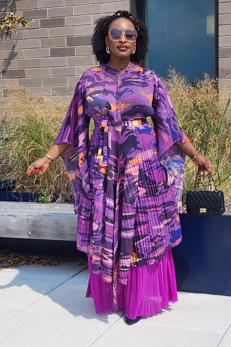 FOLIAGE PANT SET/ PURPLE