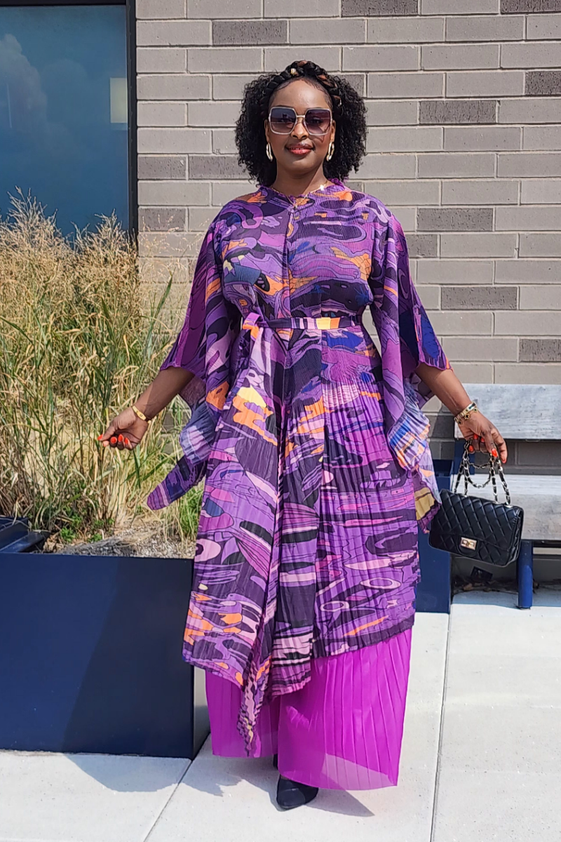 FOLIAGE PANT SET/ PURPLE