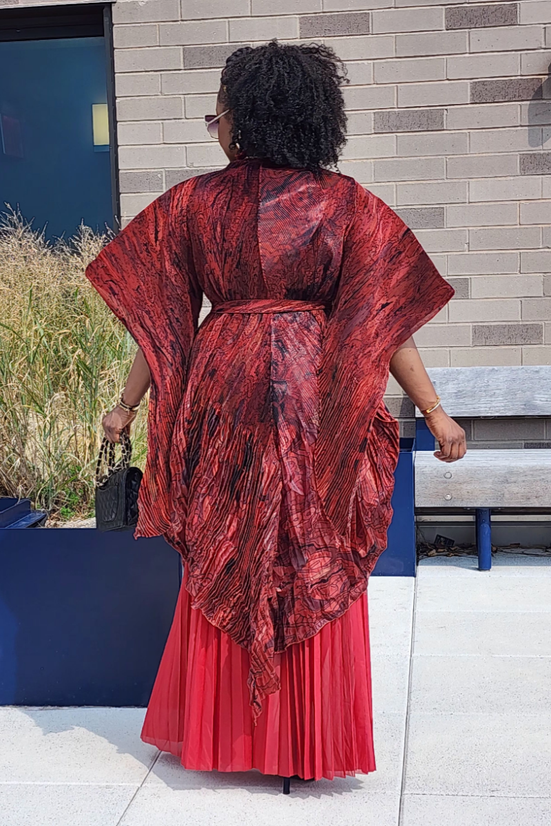 FOLIAGE PANT SET/ RED