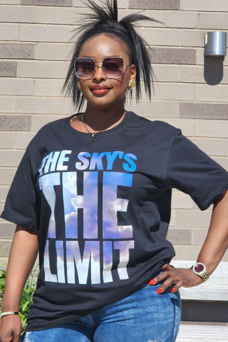 SKY / BLACK TEE UNISEX